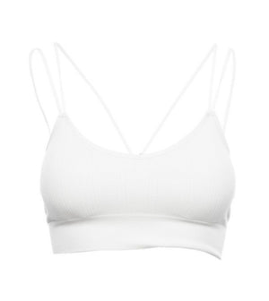 White Ribbed Bralette for Dignity Bag